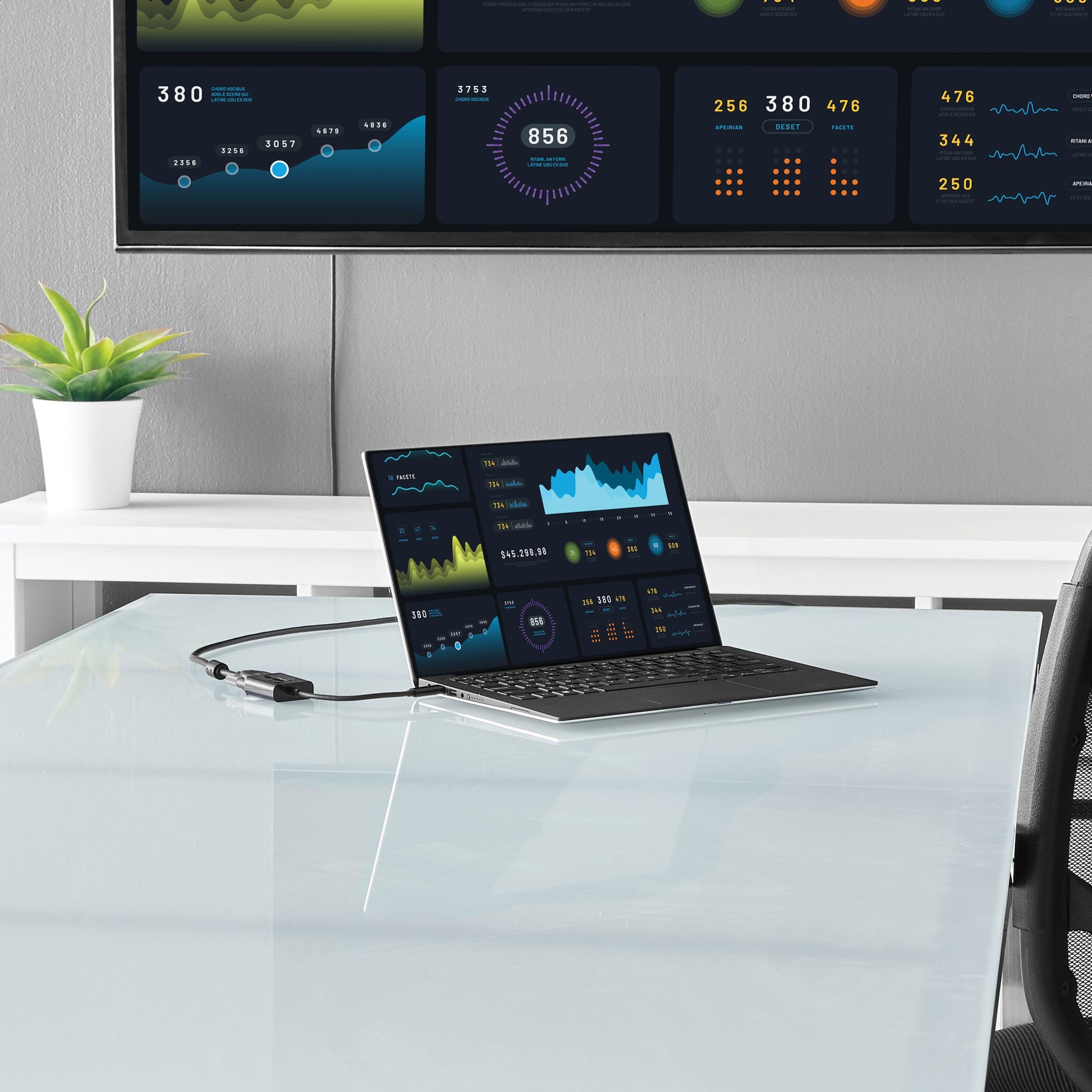StarTech.com Adapter USB-C zu VGA – 1920 × 1200, USB 3.2 Gen 1 (5 Gbit/s), 0,14 m, Schwarz