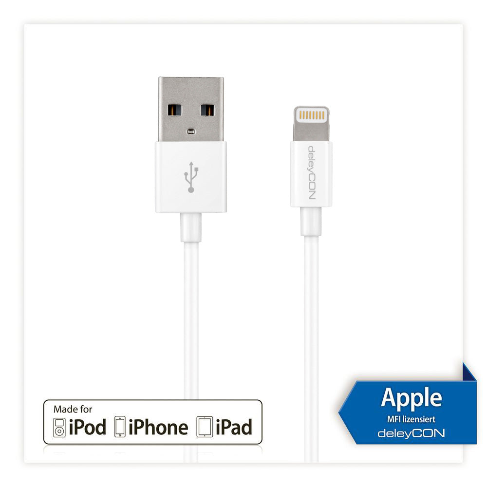 DeleyCON Kabel – USB-A auf Lightning 1 m, MFi zertifiziert – für iPhone/iPad
