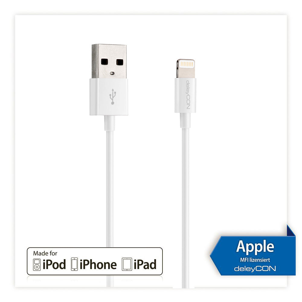 DeleyCON Kabel – USB-A auf Lightning 1 m, MFi zertifiziert – für iPhone/iPad