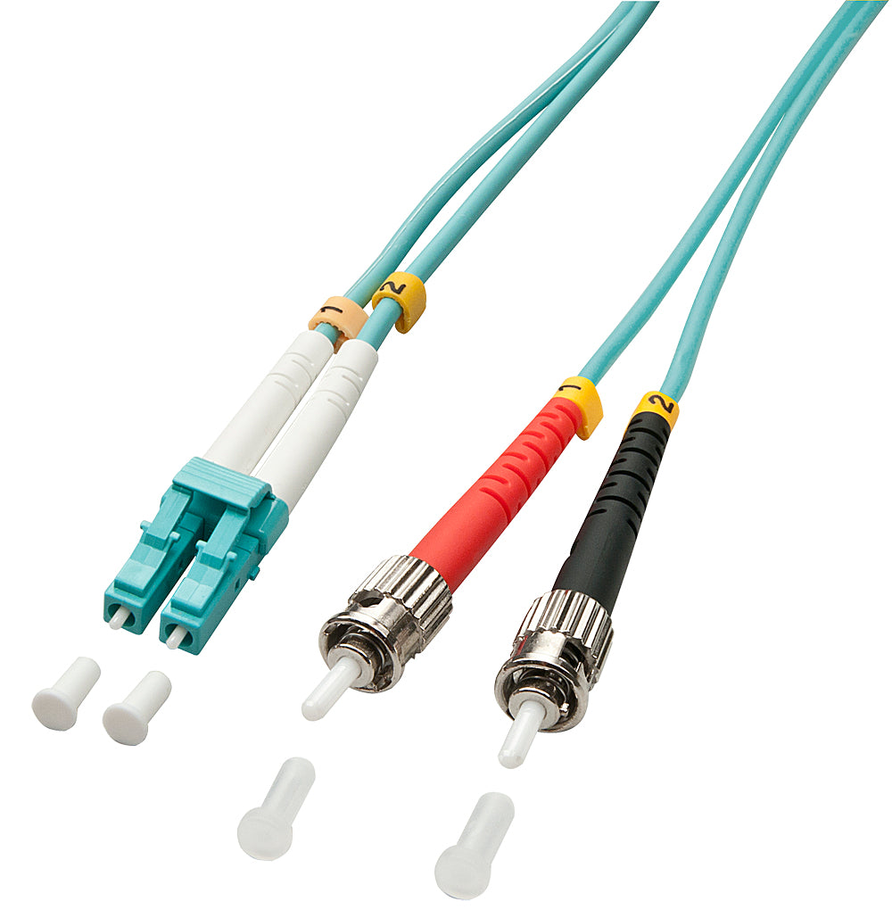 Lindy LWL-Patchkabel – LC-ST, Multi-Mode (OM3), 20 m, Türkis