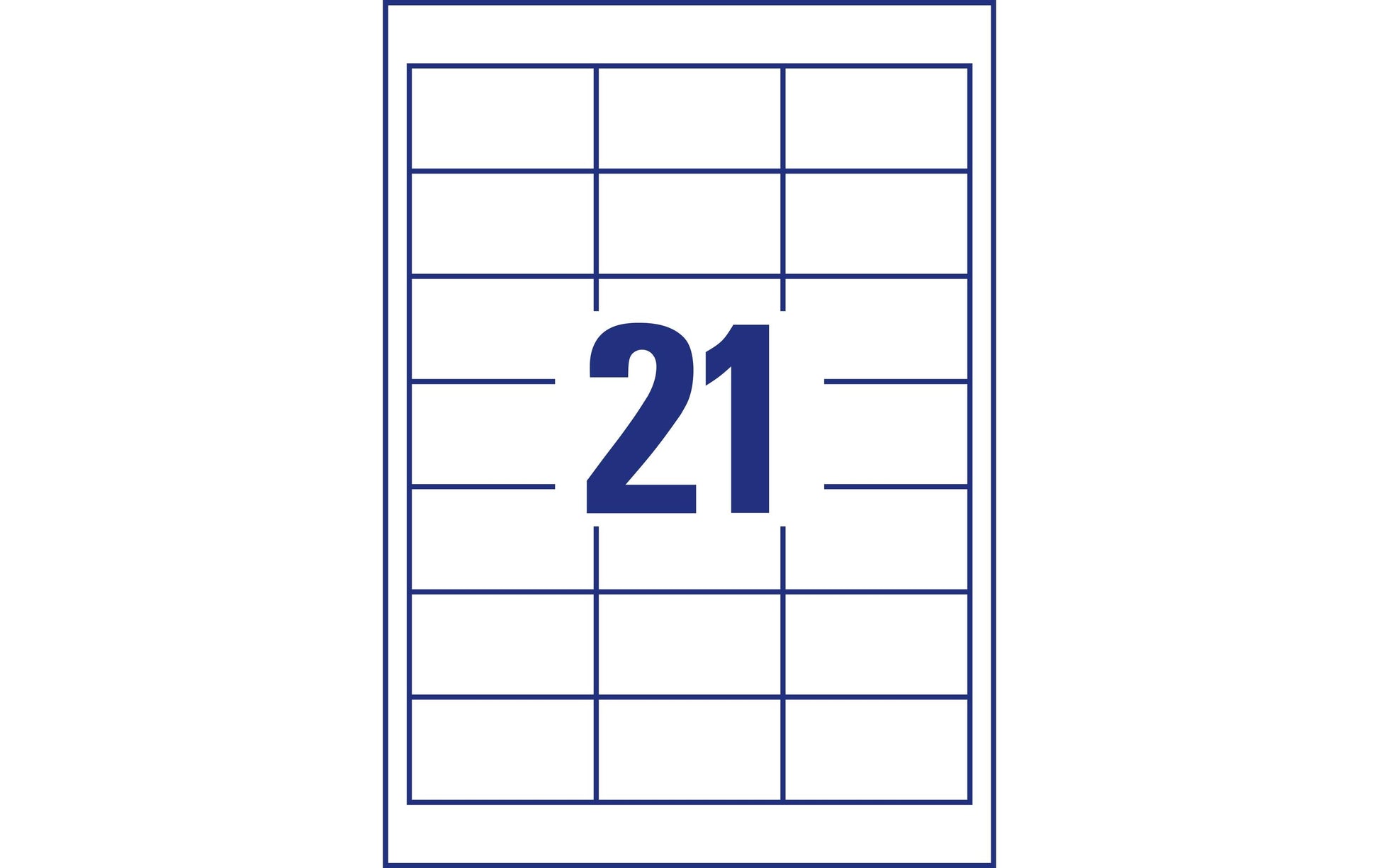 Avery 6170 – Etiketten A4 64 × 36 mm – Papier, weiss – permanent haftend – 21 pro Blatt, 25 Blätter (525 Stk.)
