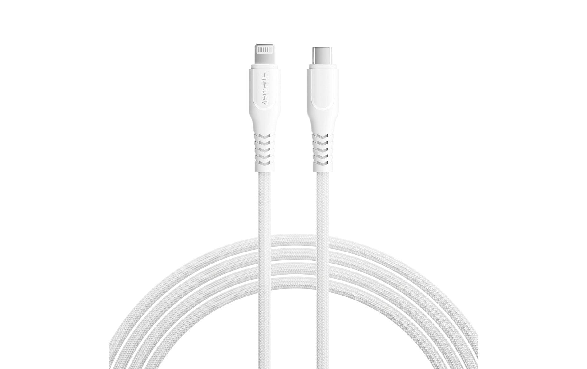 4smarts Kabel – USB-C auf Lightning 1,5 m, PD 30 W, MFi zertifiziert, geflochten – für iPhone/iPad