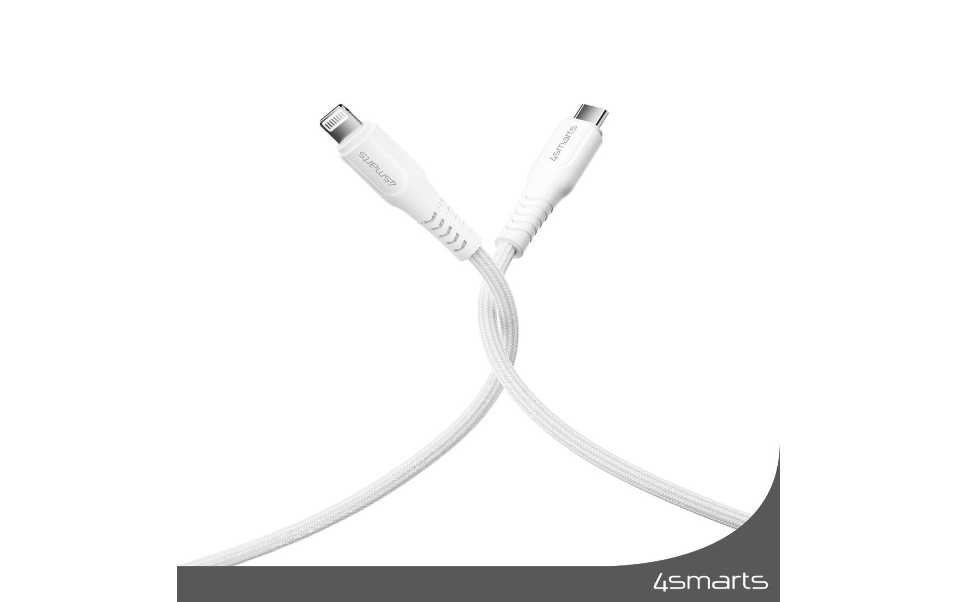 4smarts Kabel – USB-C auf Lightning 1,5 m, PD 30 W, MFi zertifiziert, geflochten – für iPhone/iPad