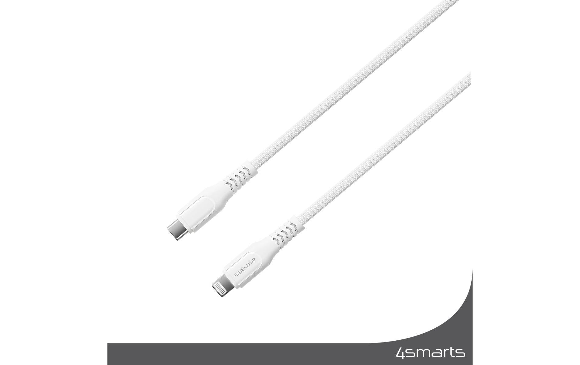 4smarts Kabel – USB-C auf Lightning 1,5 m, PD 30 W, MFi zertifiziert, geflochten – für iPhone/iPad