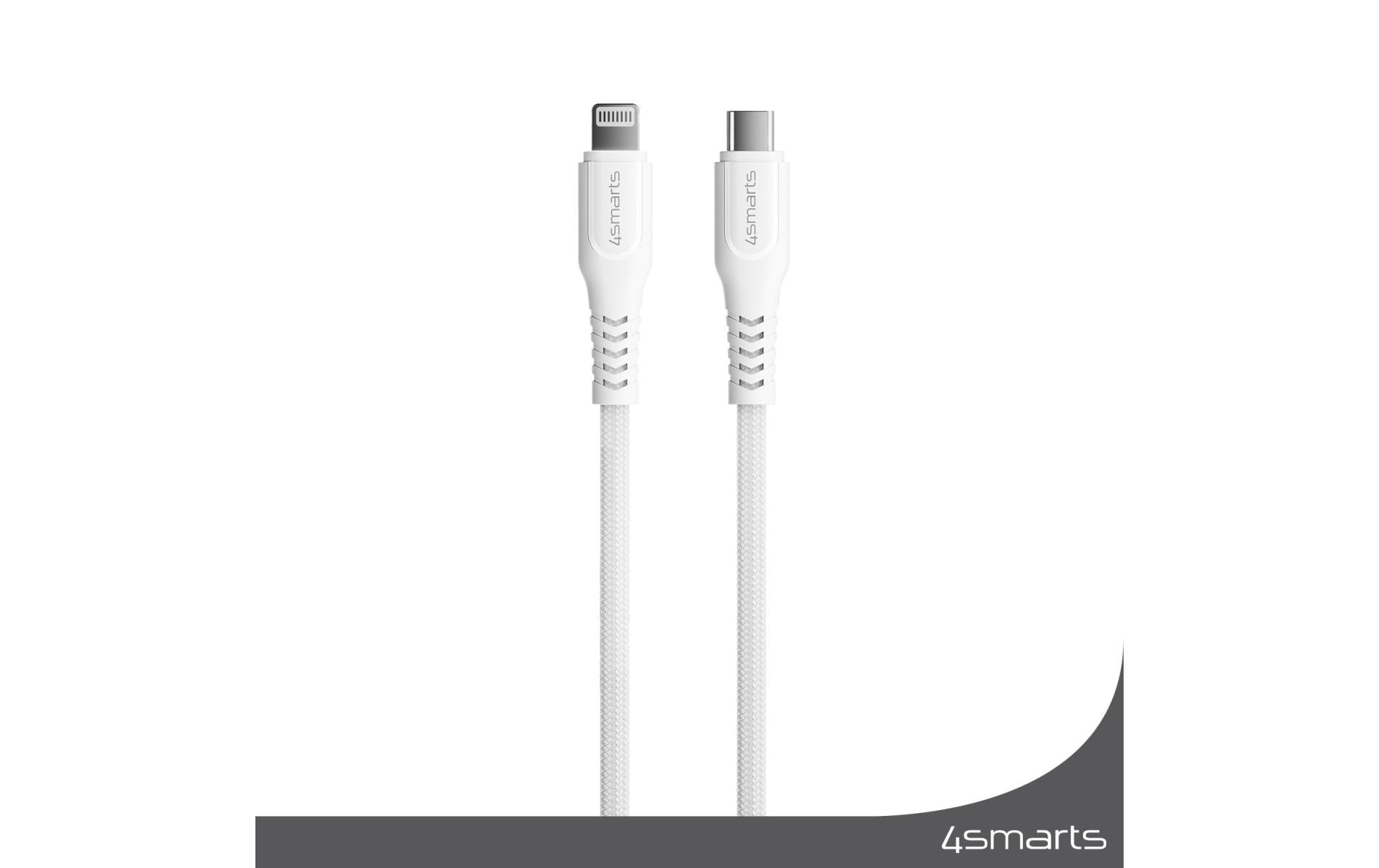 4smarts Kabel – USB-C auf Lightning 1,5 m, PD 30 W, MFi zertifiziert, geflochten – für iPhone/iPad