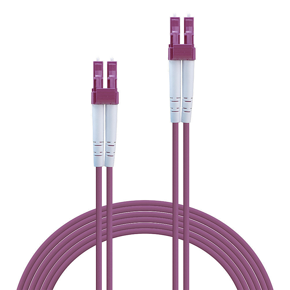 Lindy LWL-Patchkabel – LC-LC, Multi-Mode (OM4), 1 m, Violett