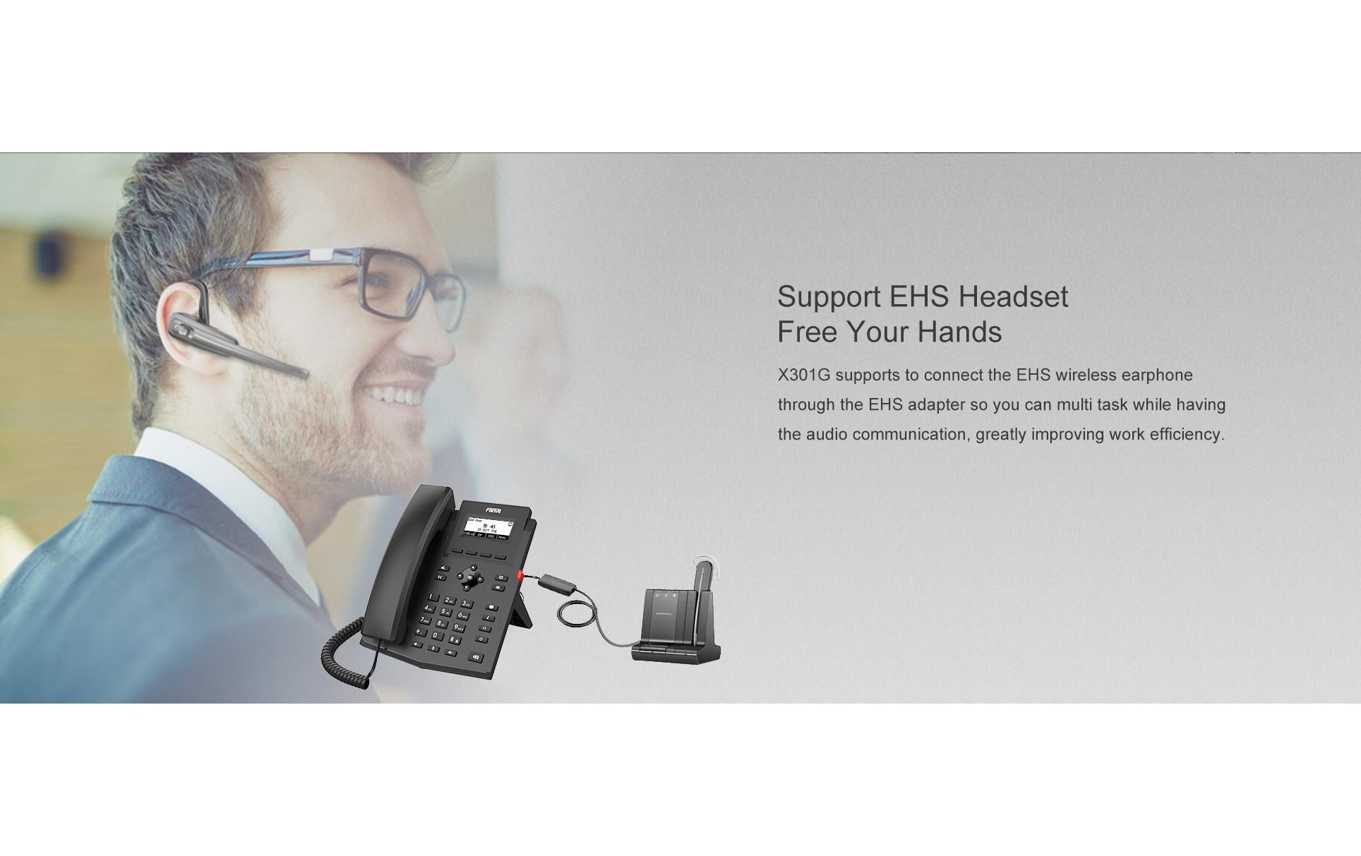 Fanvil X301G – IP-Telefon, 2 SIP-Konten, 2,3", Gigabit, PoE, für Yeastar, Schwarz