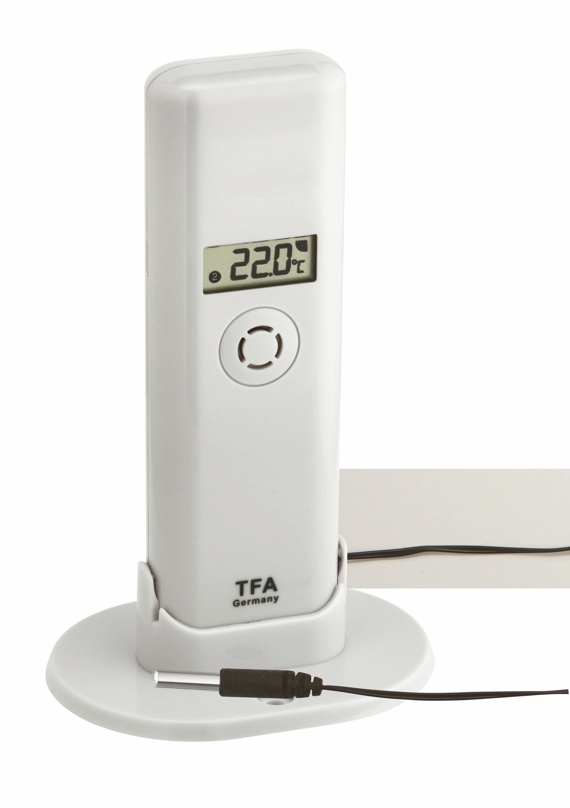 TFA-Dostmann TFA Dostmann WeatherHub T/H Display Sender Temp-/Feuchtesensor – Temp/Feuchte – Kabellos – 2× AAA
