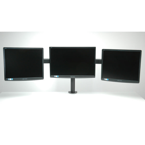 VALUE Monitorarm Tischhalterung – 3 Monitore – VESA 75×75/100×100 mm – bis 8 kg/Monitor – neigbar – Schwarz