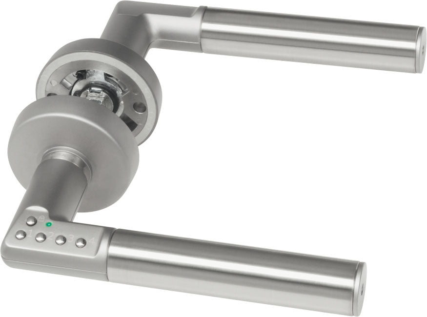 Assa Abloy Code Handle matt B Kombinationsschloss – Edelstahl, Batteriebetrieb, Innen