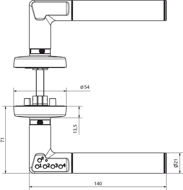 Assa Abloy Code Handle matt A Kombinationsschloss – Innen, Edelstahl, Silber
