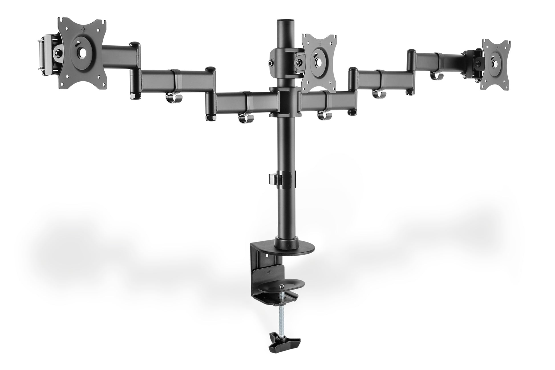 Digitus Monitorarm, Triple, Tischklemme, bis 27", VESA 75 × 75/100 × 100 mm, 8 kg, schwarz