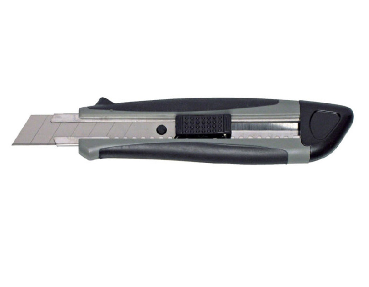 MAUL 18 mm Abbrechmesser, gummierte Griffzone, einziehbar, mit Sperre, schwarz