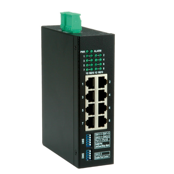 ROLINE Unmanaged Switch – 8× 1G, Hutschiene
