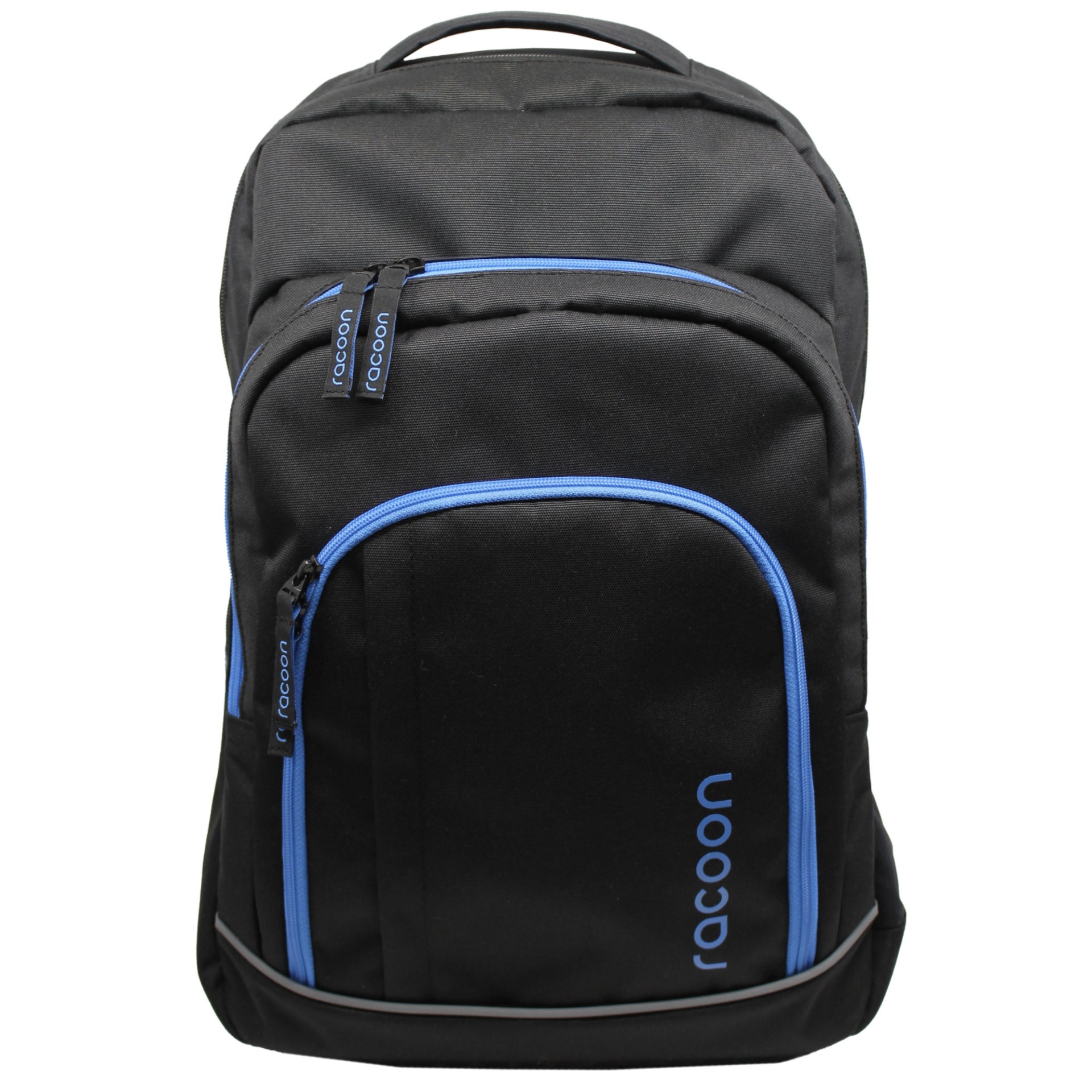 Racoon – Everyday Schulrucksack – Blau, Schwarz – Recyceltes PET – 33 × 48 × 20 cm