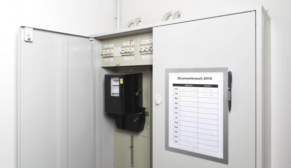 Durable DURAFRAME Note Magnetrahmen – A4 – silber metallic