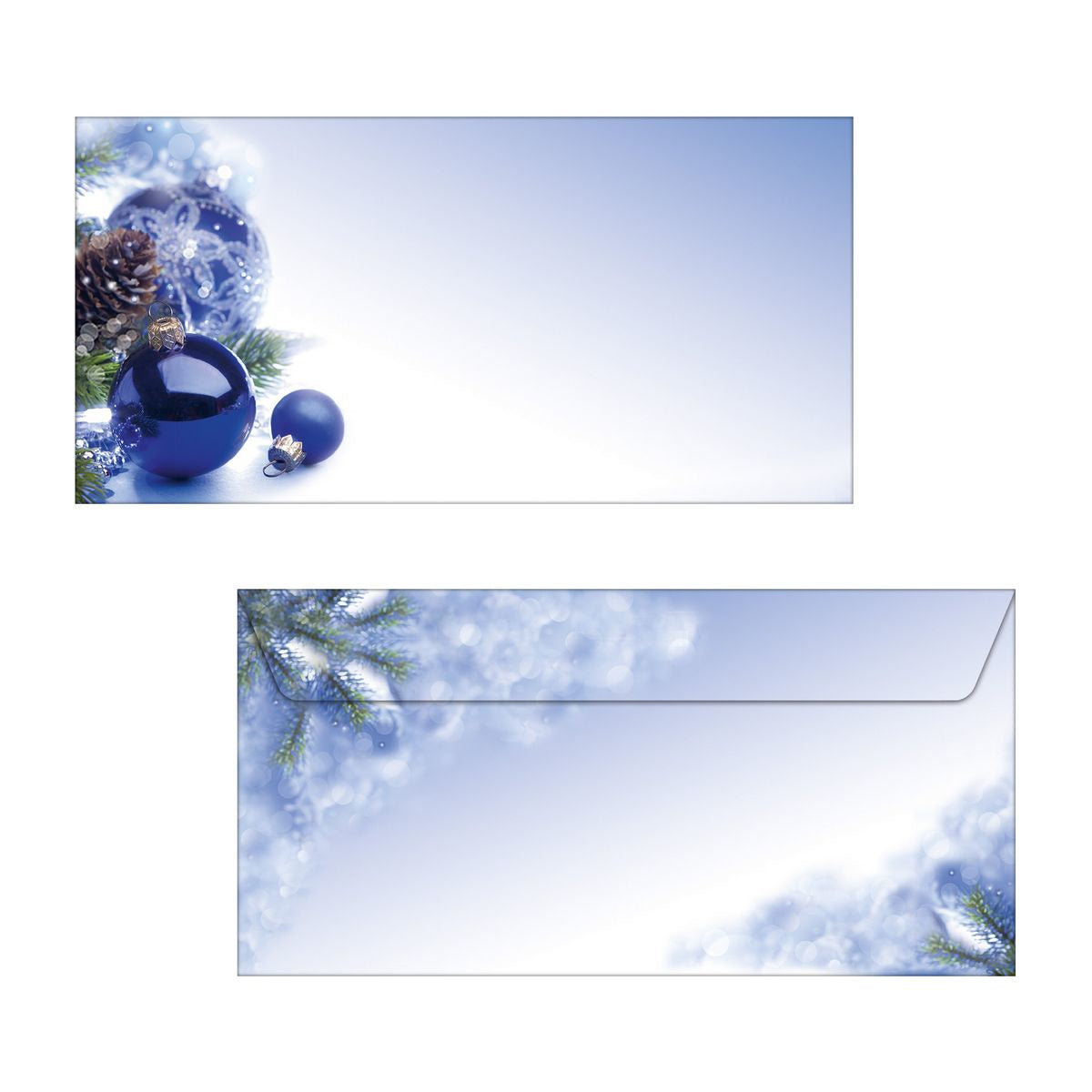 Sigel Weihnachts-Couvert C5/6, Blue Harmony, blau, Nassklebung, 90 g/m² – 50 Stk.