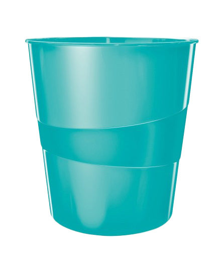 Leitz Papierkorb WOW – 15 l – Kunststoff (PS), quadratisch – blau