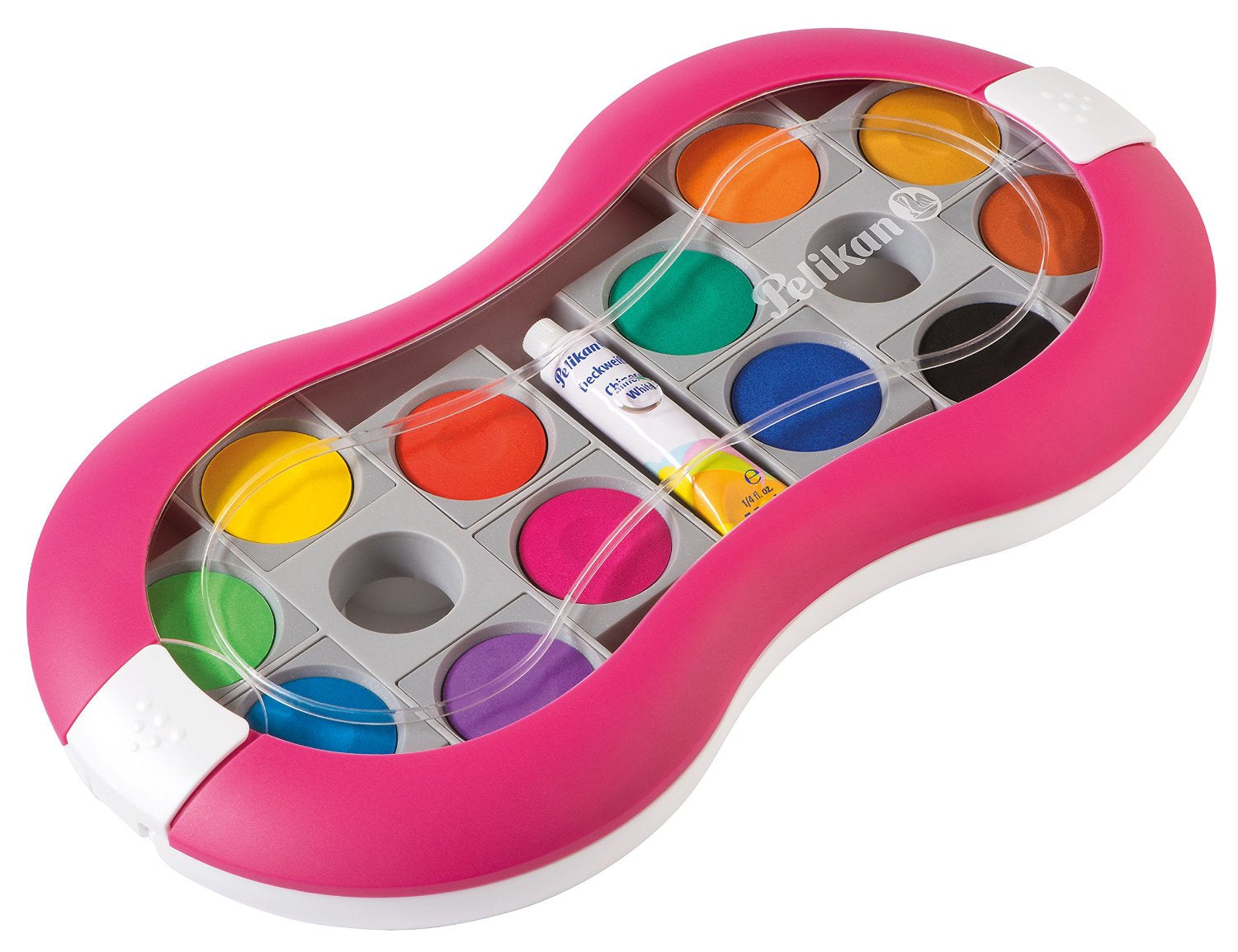 Pelikan Space+ Deckfarbkasten – Mehrfarbig, lichtecht – 12 Farben, mit Deckweiss