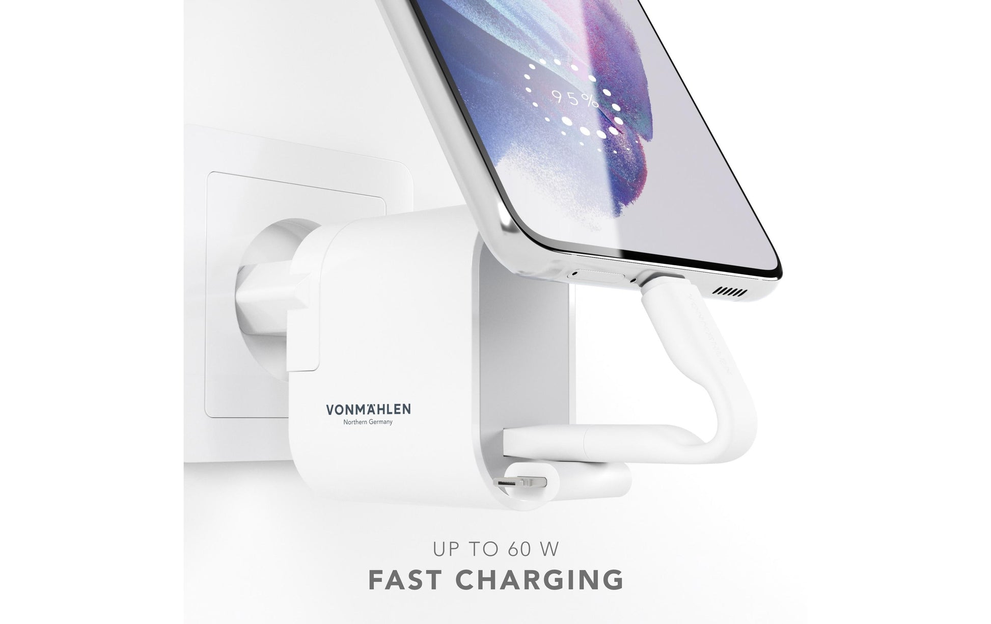 Vonmählen Multi-Kabel – 6-in-1 USB-C auf USB-C/Lightning 0,06 m, Silber – für iPhone/Android