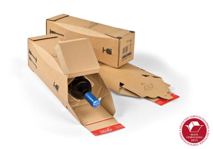 Colompac CP181 Flaschen-Versandkarton – 115 × 115 × 362 mm – 10 Stk. – für 1 Flasche