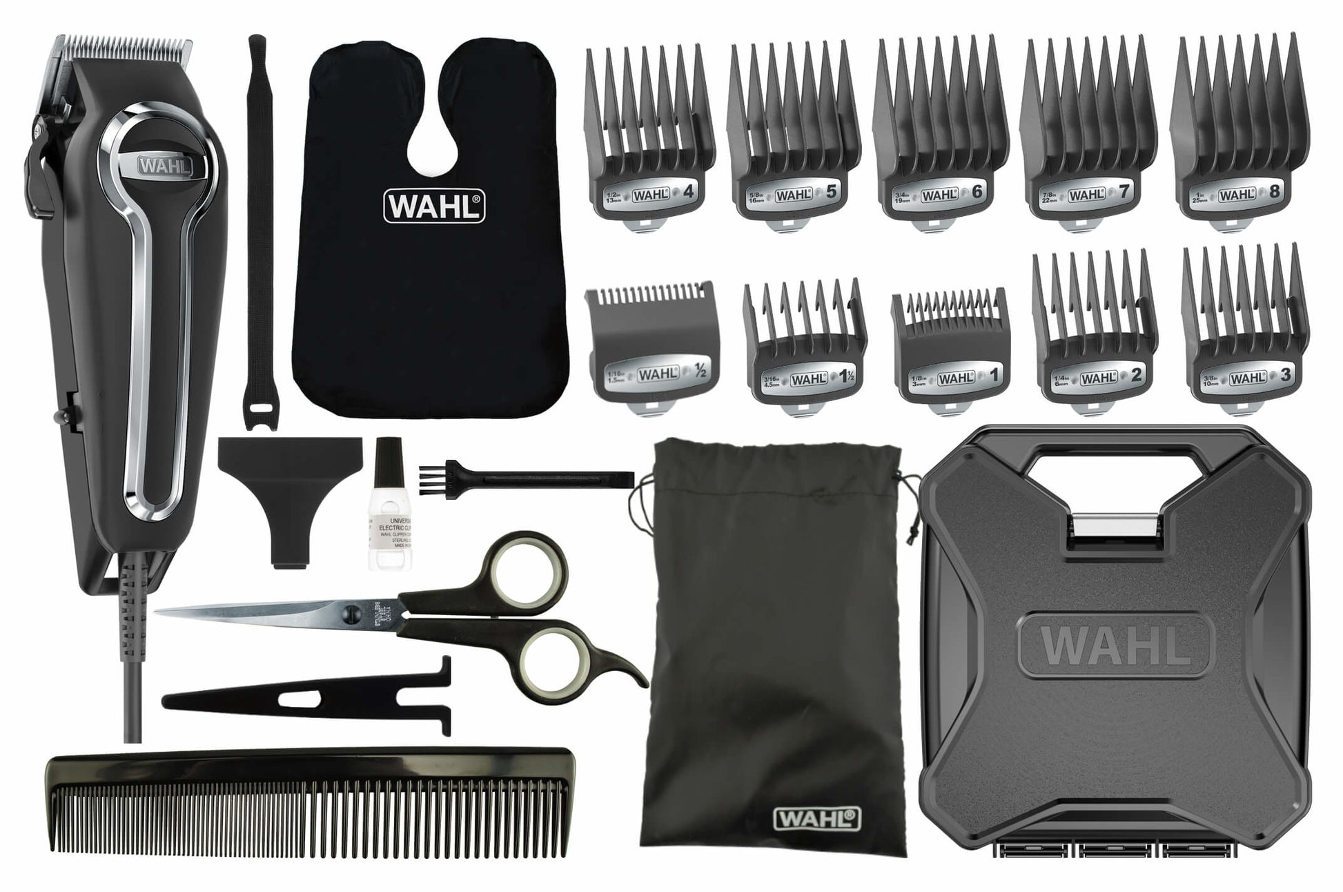 Wahl Haarschneider-Set Elite Pro – Netzbetrieb, 1–25 mm Schnittlänge, 10 Führungskämme – schwarz