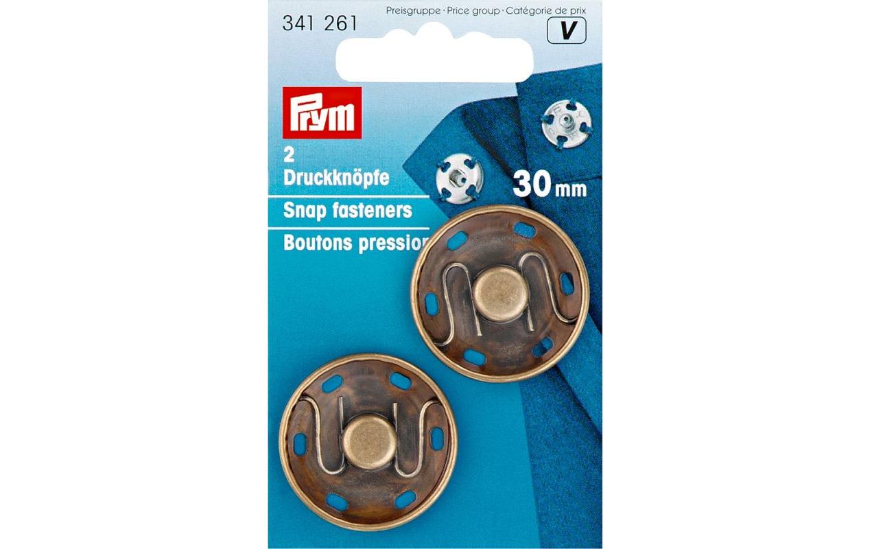 Prym Knöpfe Ø 30 mm – Messing, 2 Stück