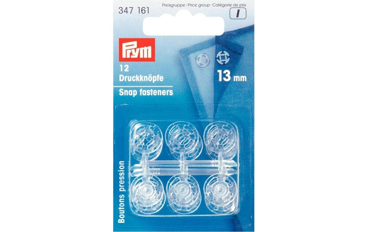 Prym Knöpfe Ø 13 mm – Kunststoff, transparent, 12 Stück