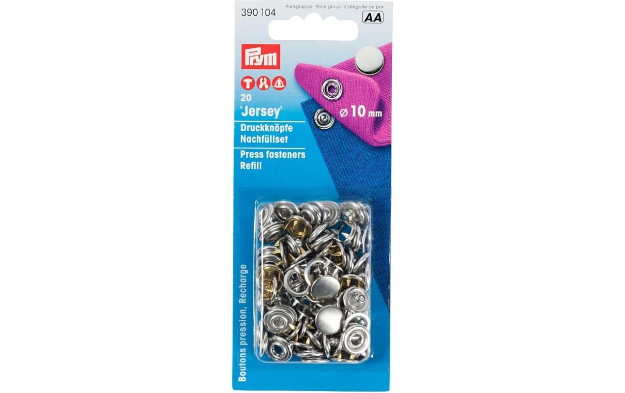 Prym Knöpfe Ø 10 mm – Messing, silber, 20 Stück