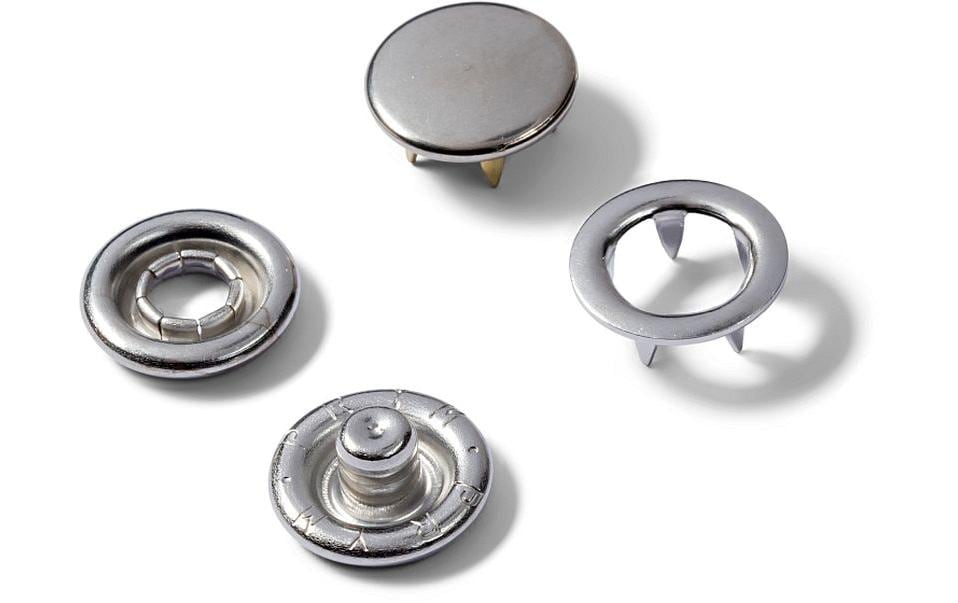 Prym Knöpfe Ø 10 mm – Messing, silber, 20 Stück
