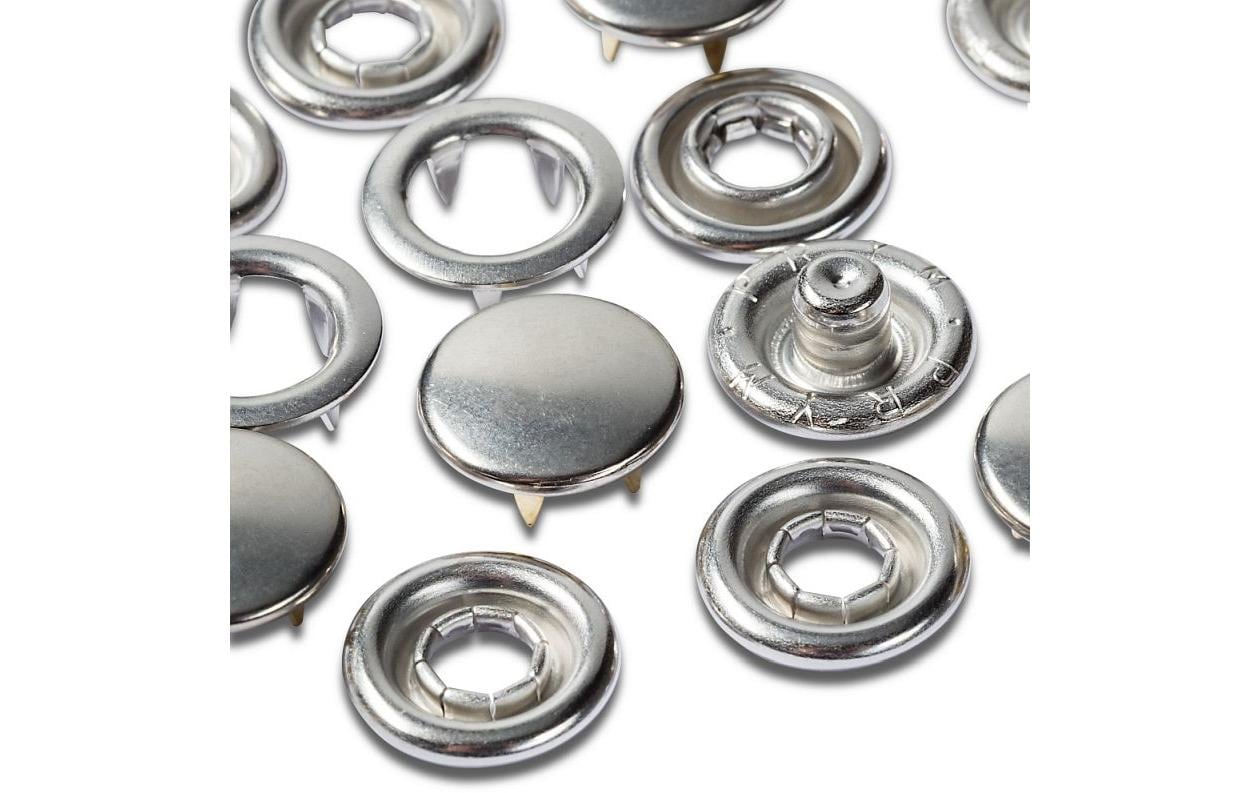 Prym Knöpfe Ø 10 mm – Messing, silber, 20 Stück