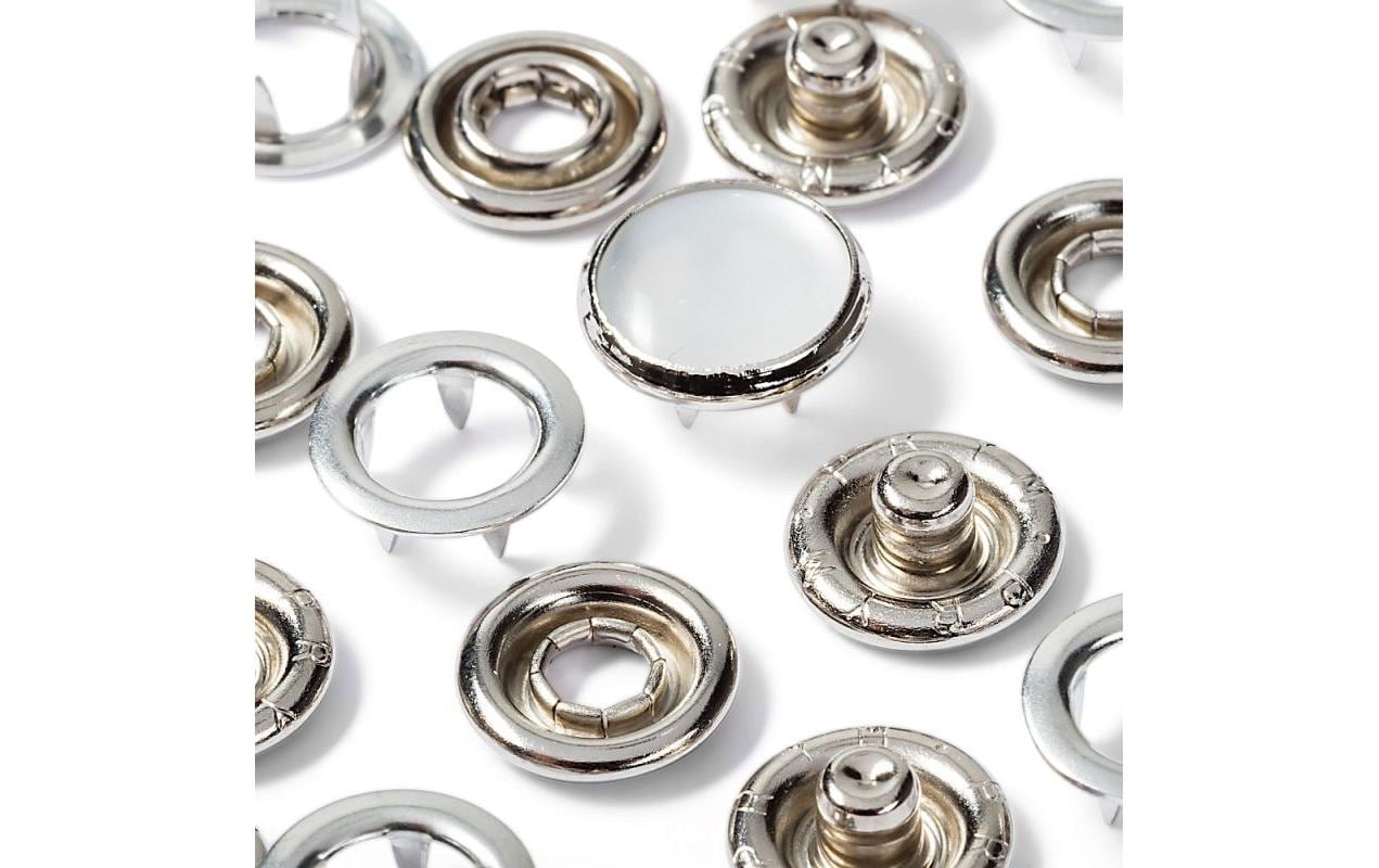 Prym Knöpfe Ø 12 mm – Messing, weiss, 6 Stück
