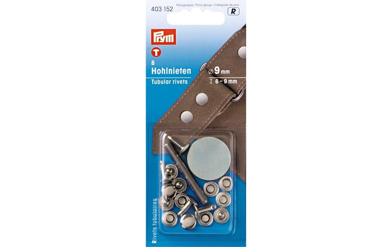Prym Ösen Ø 9 mm – Messing, silber, 8 Stück