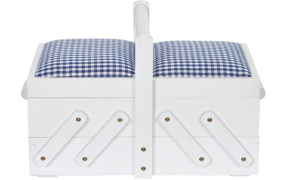 Prym S Nähkasten Aufbewahrungsbox (mit Deckel) – Holz – Weiss – 190 × 230 × 190 mm