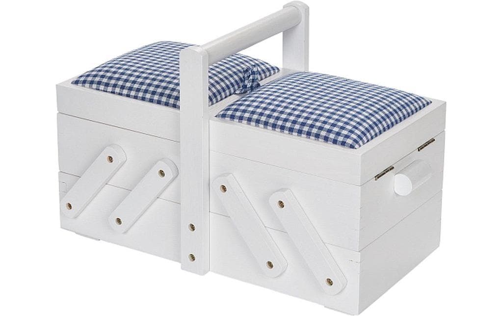 Prym S Nähkasten Aufbewahrungsbox (mit Deckel) – Holz – Weiss – 190 × 230 × 190 mm