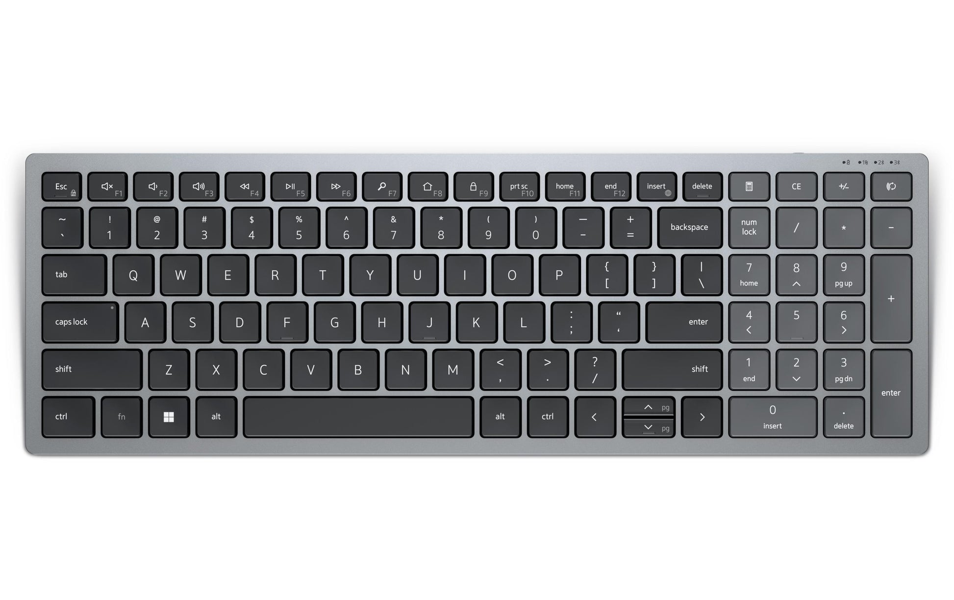 Dell KB740 – Tastatur, kabellos (Bluetooth), DE-Layout (DE), Fullsize (mit Ziffernblock), Scissor