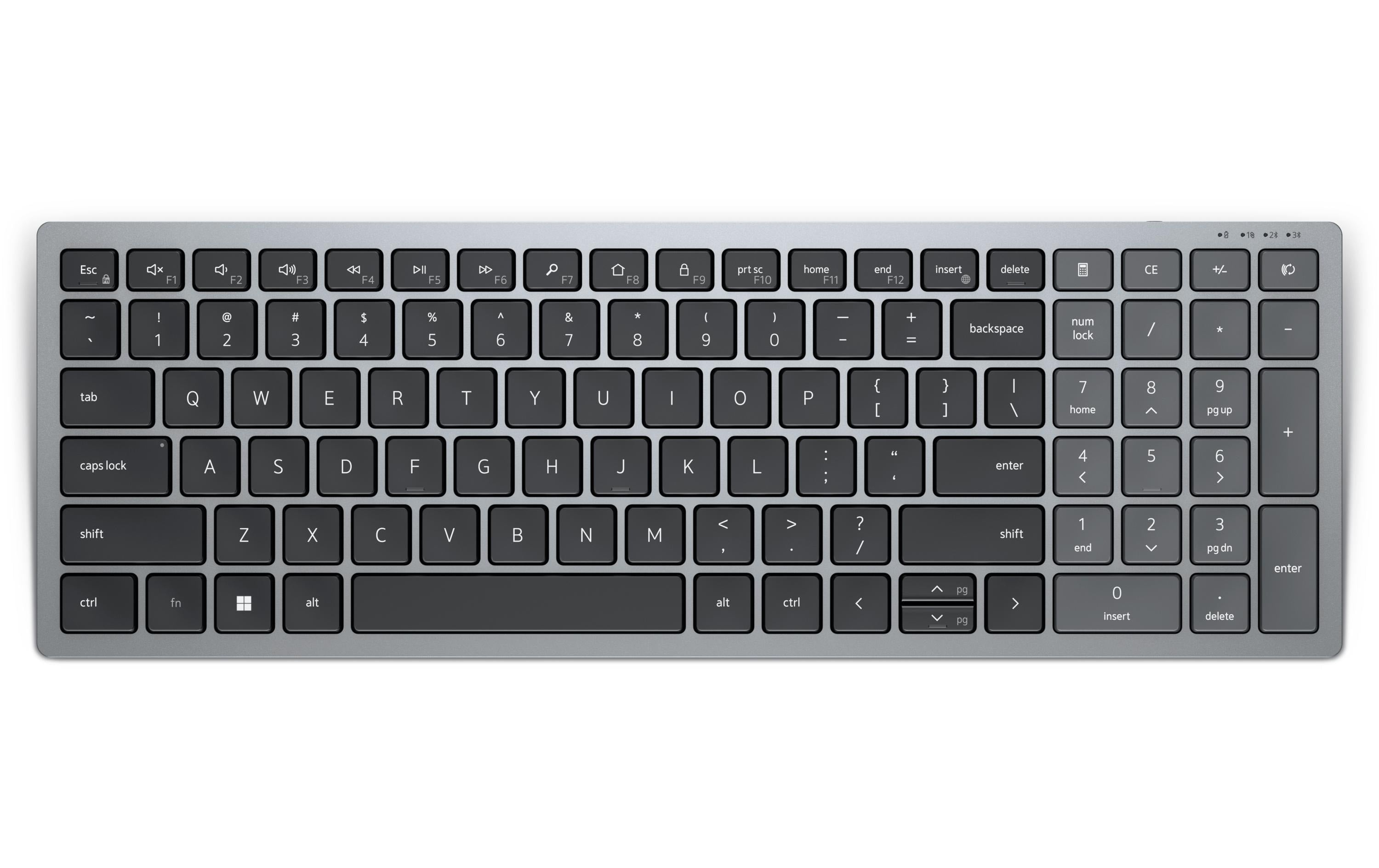 Dell KB740 – Tastatur, kabellos (Bluetooth), DE-Layout (DE), Fullsize (mit Ziffernblock), Scissor