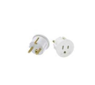 Bachmann Reiseadapter – CEE 7/7 (Typ E/F) → NEMA 5-15 (Typ B), geerdet, 15 A/125 V – weiss