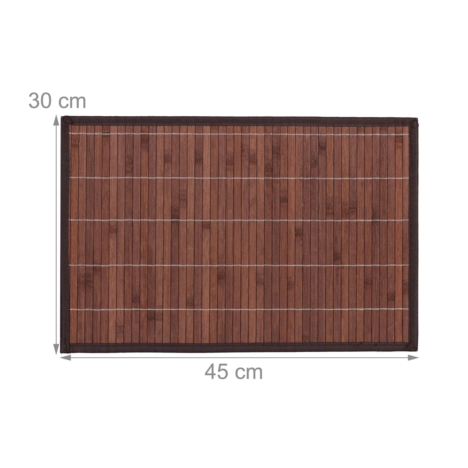 Relaxdays Tischset – Bambus/Polyester, Schwarz, 45 × 30 cm – 4er-Set