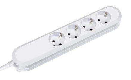 Bachmann Steckdosenleiste – 4×Schuko (Typ E/F), 1,5 m, Kinderschutz