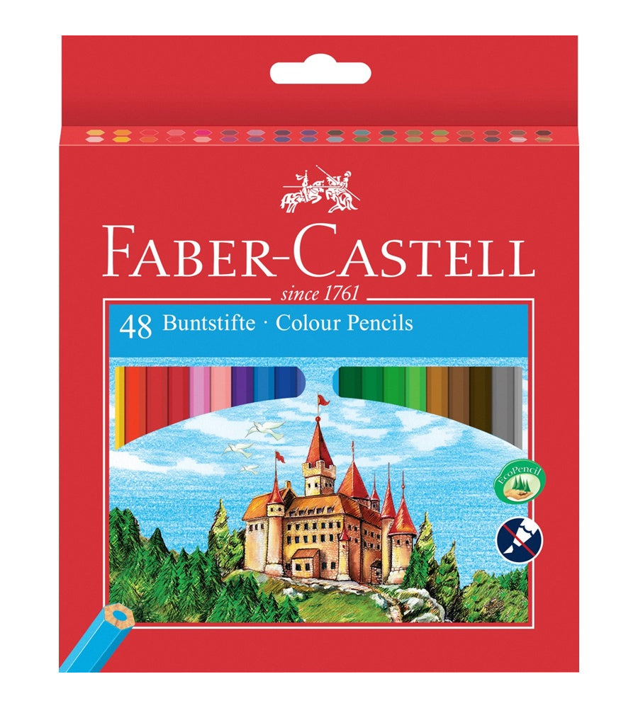 Faber-Castell Buntstifte – 48 Farben, im Kartonetui, Ø 2,8 mm, sechskantig, FSC