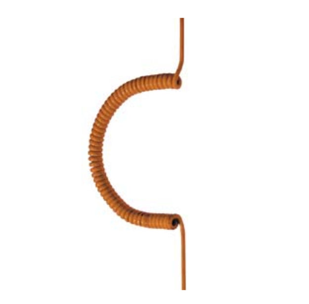 Bachmann Spiralkabel Stromkabel – offenes Ende bis offenes Ende, 7×1,5 mm², 1–2,5 m, PUR-Mantel, Orange