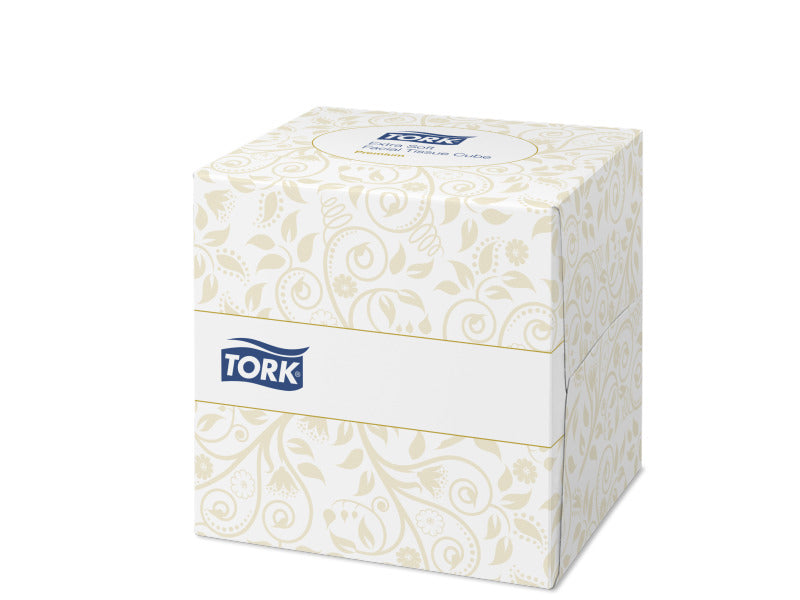 Tork Kosmetiktücher – Würfelbox, 2-lagig, weiss, 209 × 200 mm – 100 Tücher