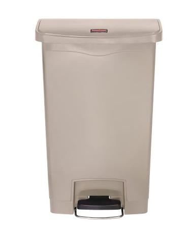 Rubbermaid Treteimer Slim Jim – 50 l – Kunststoff, rechteckig – beige