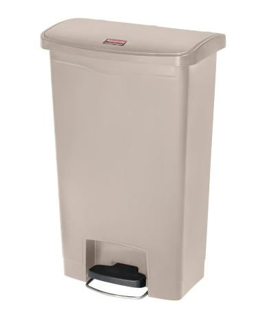 Rubbermaid Treteimer Slim Jim – 50 l – Kunststoff, rechteckig – beige