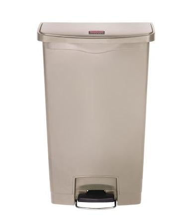 Rubbermaid Treteimer Slim Jim – 68 l – Kunststoff, rechteckig – beige
