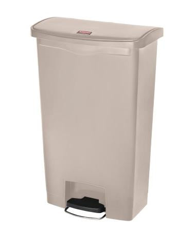Rubbermaid Treteimer Slim Jim – 68 l – Kunststoff, rechteckig – beige
