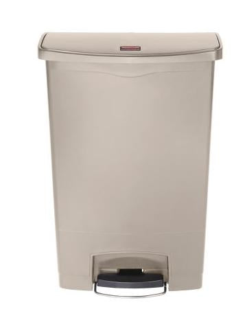Rubbermaid Treteimer Slim Jim – 90 l – Kunststoff, rechteckig – beige – Müllsackhalterung