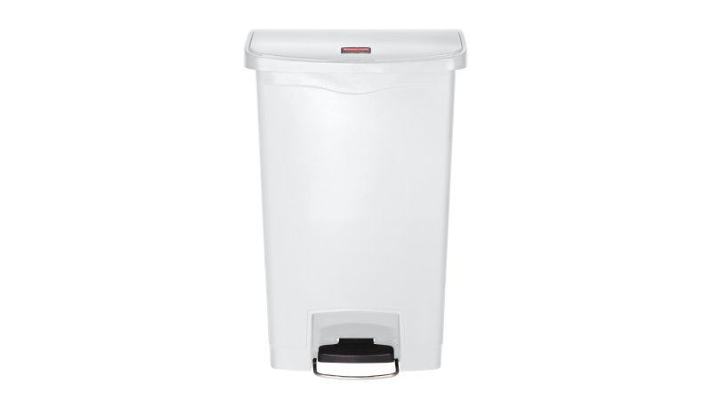 Rubbermaid Treteimer Slim Jim – 49 l – Kunststoff, rechteckig – weiss