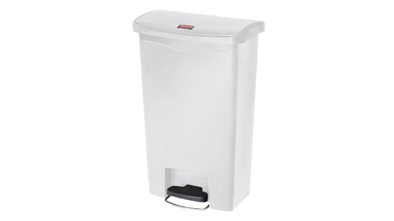 Rubbermaid Treteimer Slim Jim – 49 l – Kunststoff, rechteckig – weiss